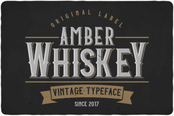 Amber Whiskey: A Bold, Vintage Display Font for Impactful Design